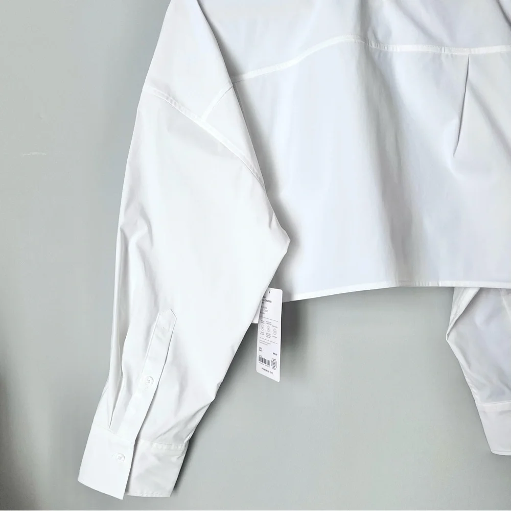 Athleta Midday Ultra Cropped Shirt | White | Size XL